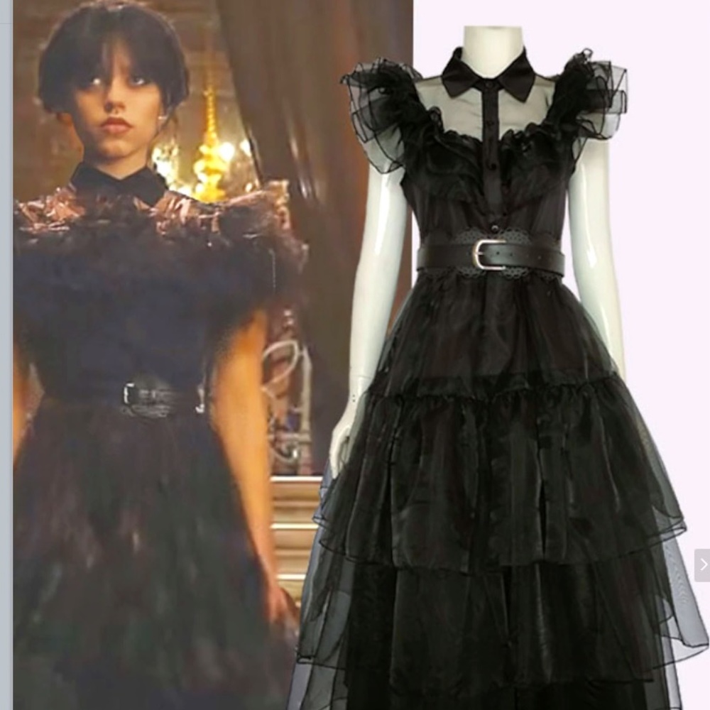 CUTE! Wednesday Addams Dress 9-10 Girls